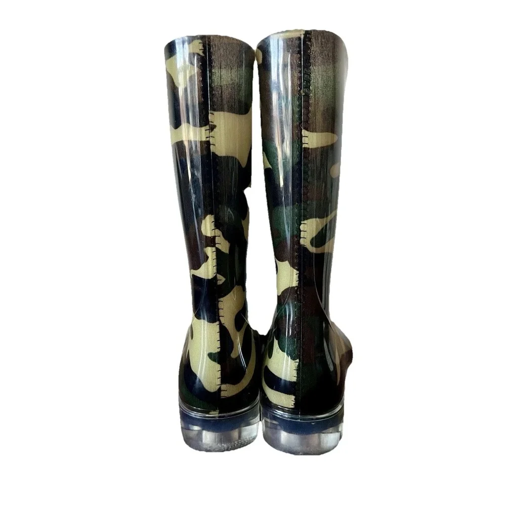 Corkys‎ Womens Camouflage Rain Boots Green Camo Waterproof Mid Calf Size 7